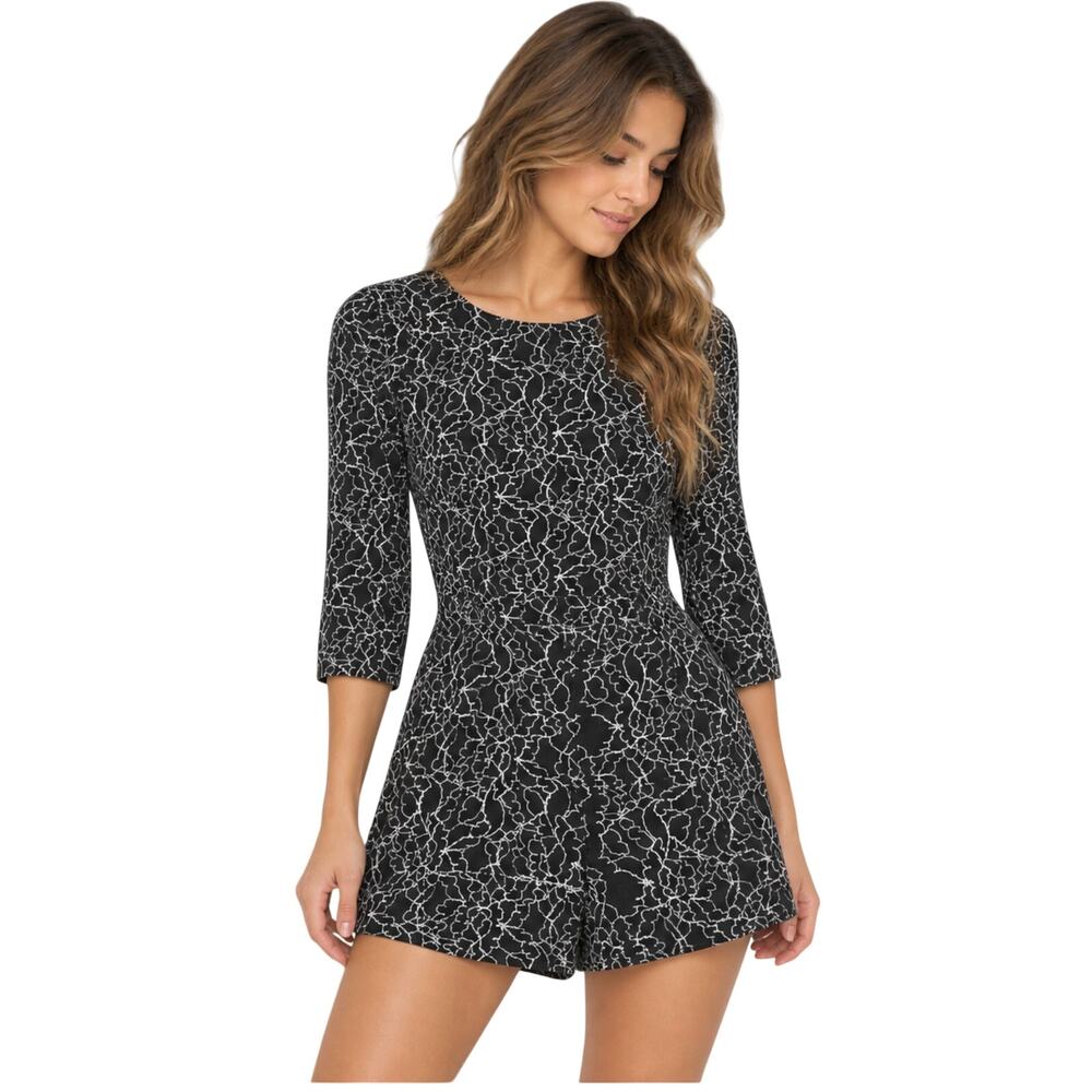 Dolce Vita Black Lace Open Back Romper Small